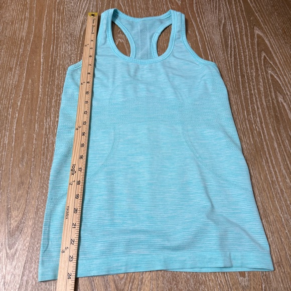 Lululemon Run Swiftly Tech Racerback Heathered Angel Blu Womens Small Athlesiure - Picture 4 of 7